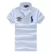 2013 polo ralph lauren t-shirt high neck hommes respirant cotton italy pl2211 white blue